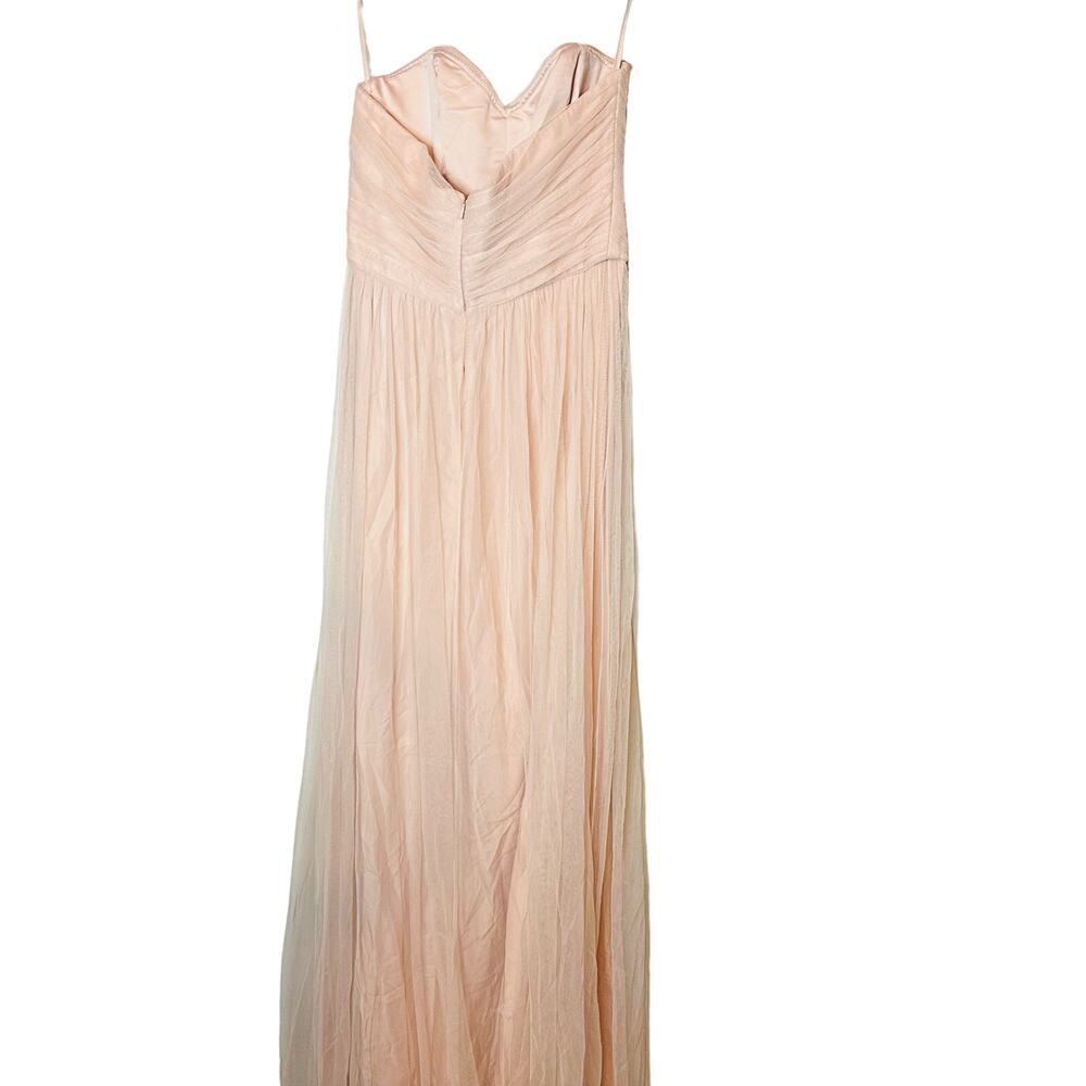 AMSALE Women's Blush Pink Sweetheart Neckline Wedding Chiffon Maxi Dress Size 2 - Picture 2 of 12